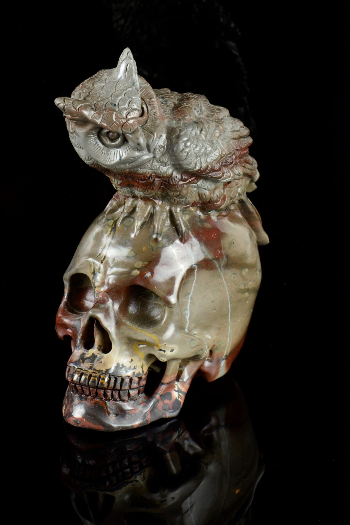 Fossil Stone with an Owl