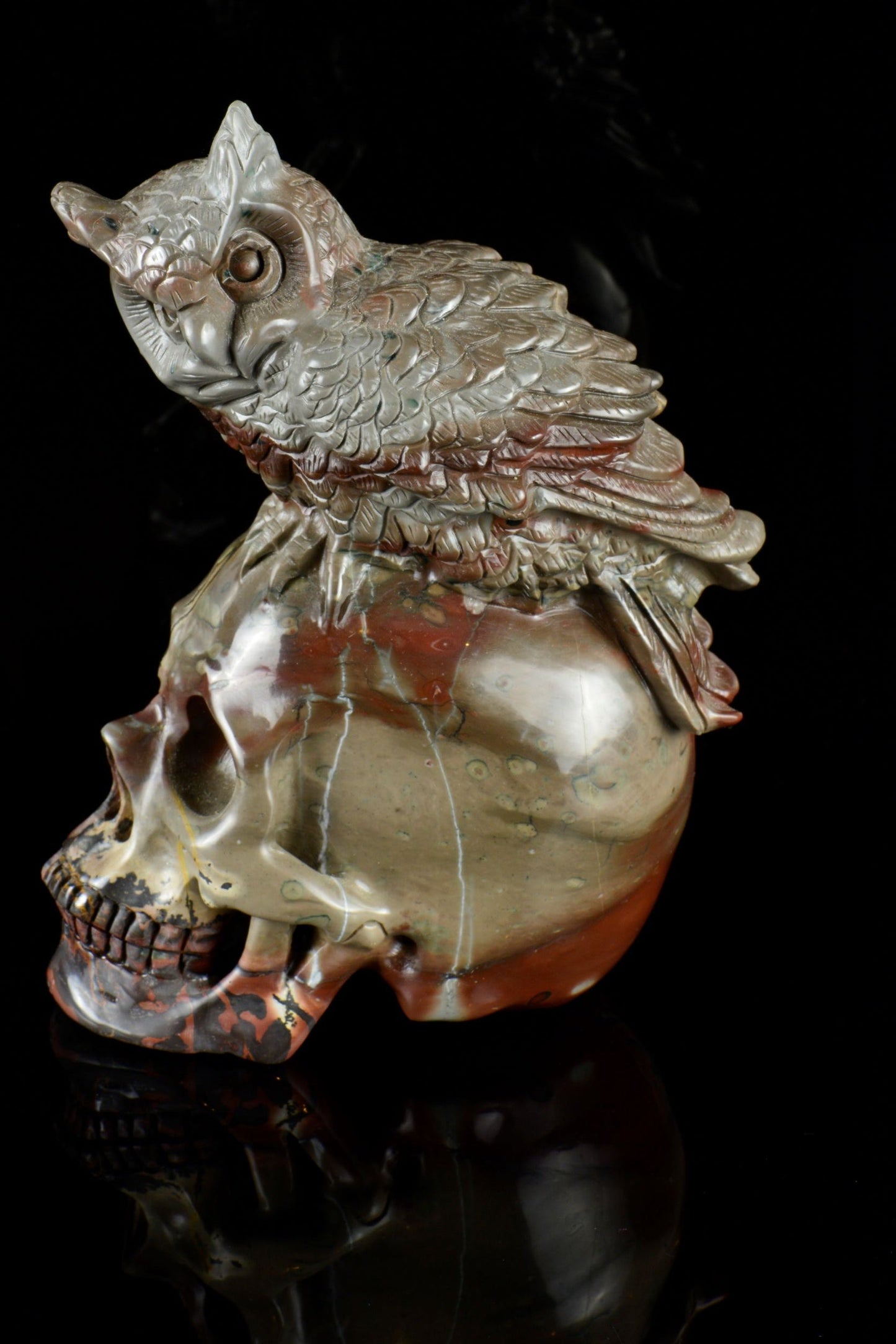 Fossil Stone with an Owl