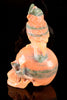 Orange Calcite Skull with Owl