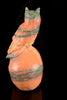 Orange Calcite Skull with Owl