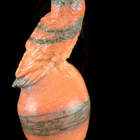 Orange Calcite Skull with Owl