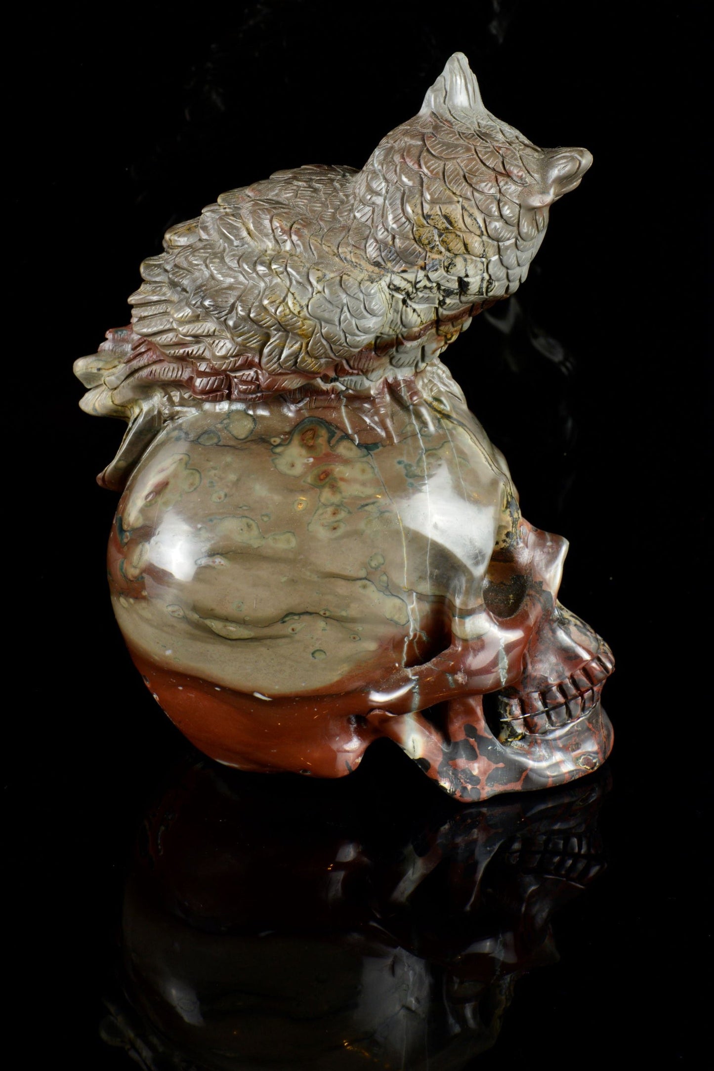 Fossil Stone with an Owl