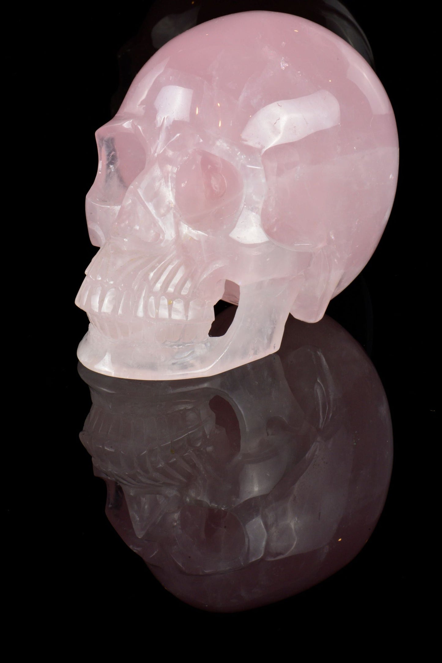Rose Quartz Realistic Skull