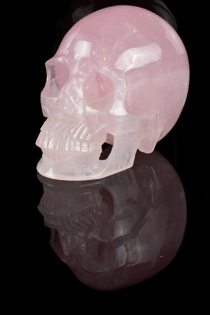 Rose Quartz Realistic Skull
