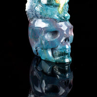 Ocean Jasper with Cat on Skull