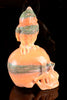 Orange Calcite Skull with Owl