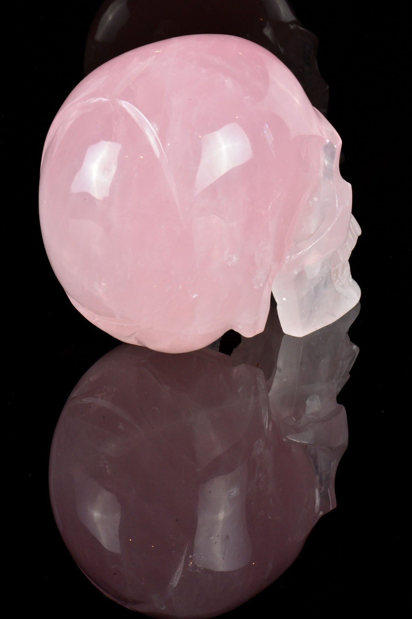 Rose Quartz Realistic Skull