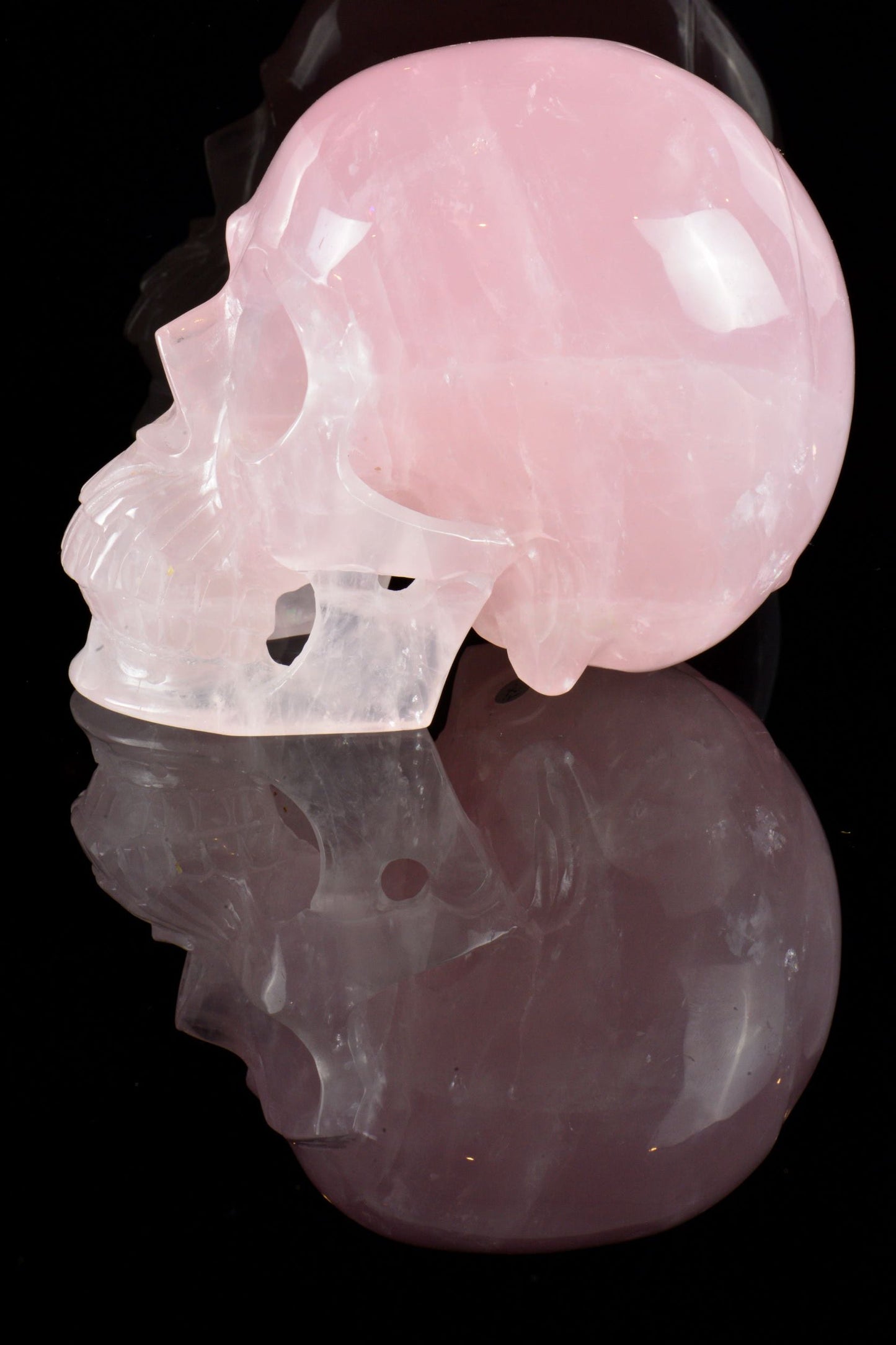 Rose Quartz Realistic Skull