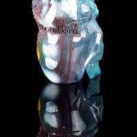 Ocean Jasper with Cat on Skull