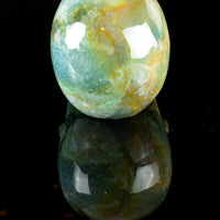 Moss Agate Skull with Removable Jaw