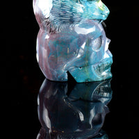 Ocean Jasper with Cat on Skull
