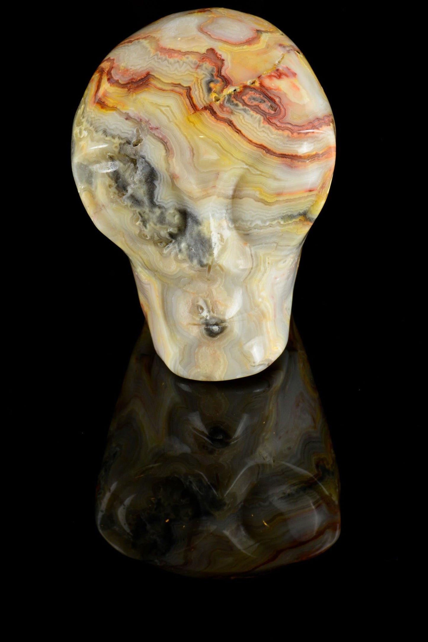 Crazy Lace Agate Alien Skull