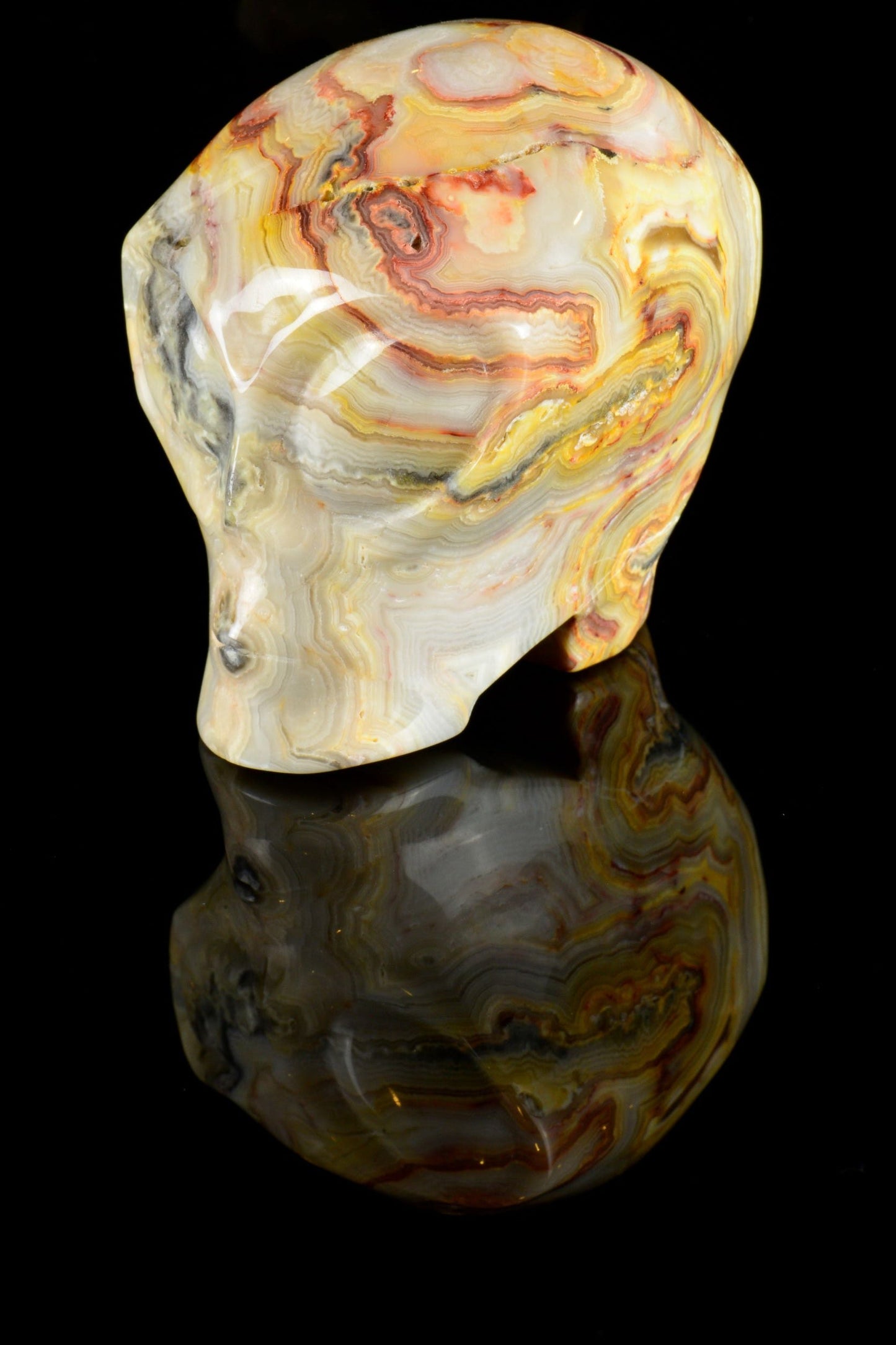 Crazy Lace Agate Alien Skull