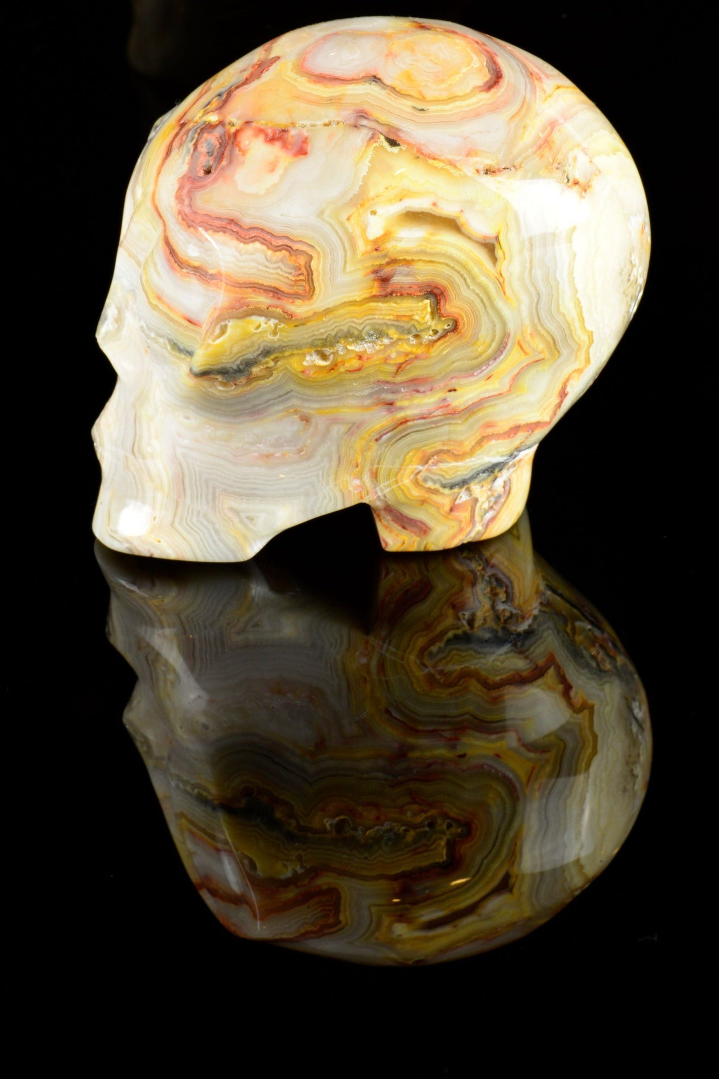 Crazy Lace Agate Alien Skull