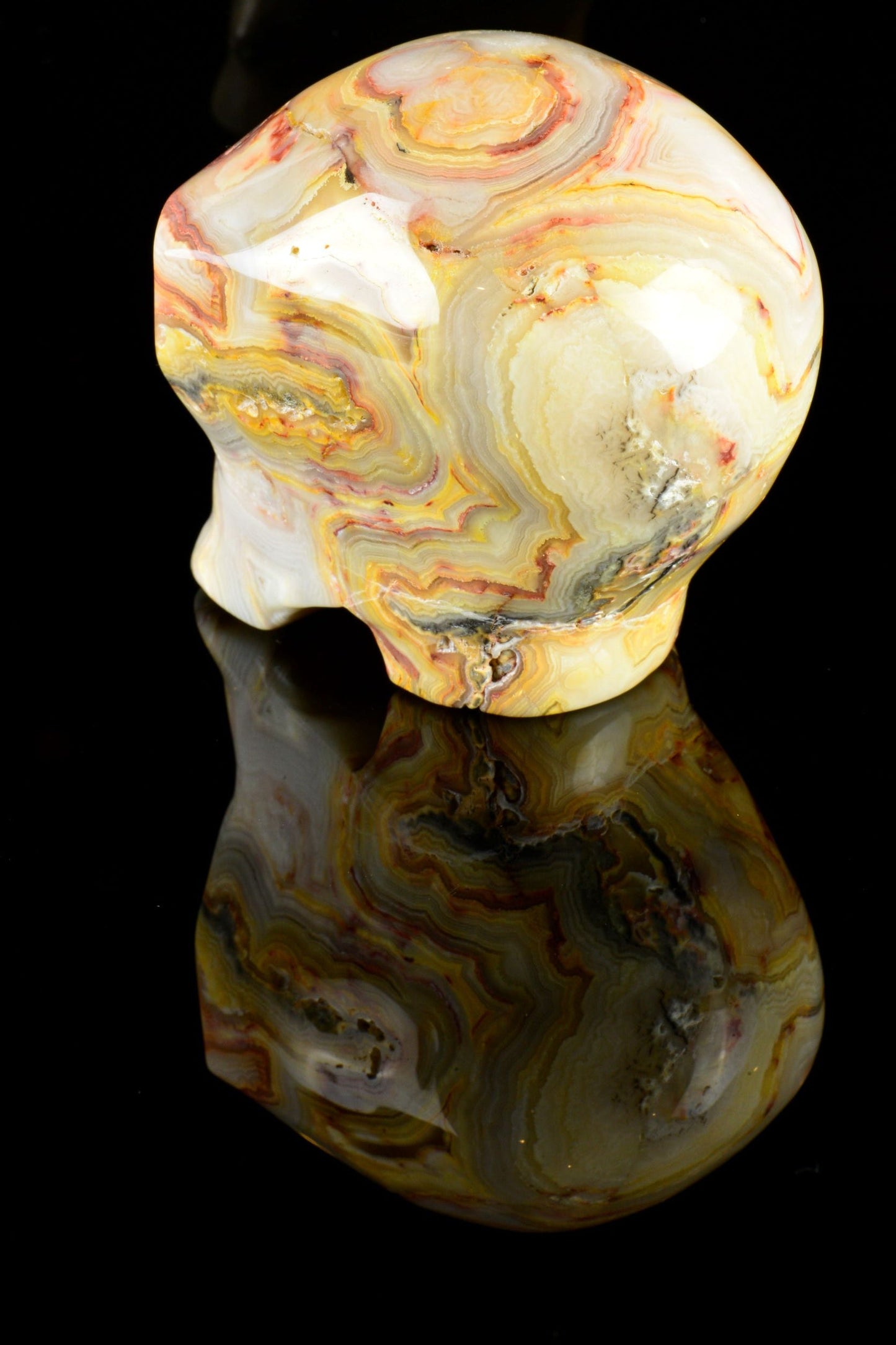 Crazy Lace Agate Alien Skull