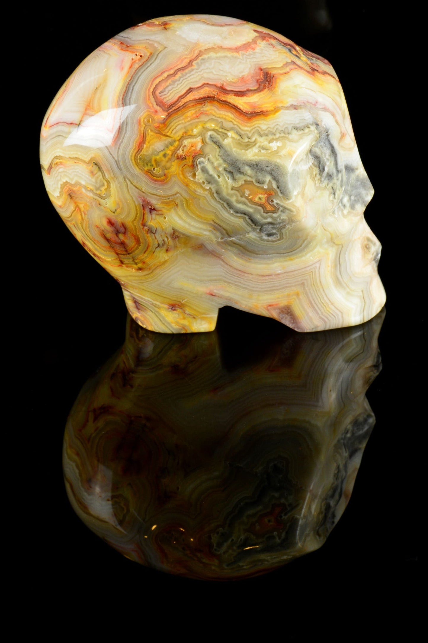 Crazy Lace Agate Alien Skull