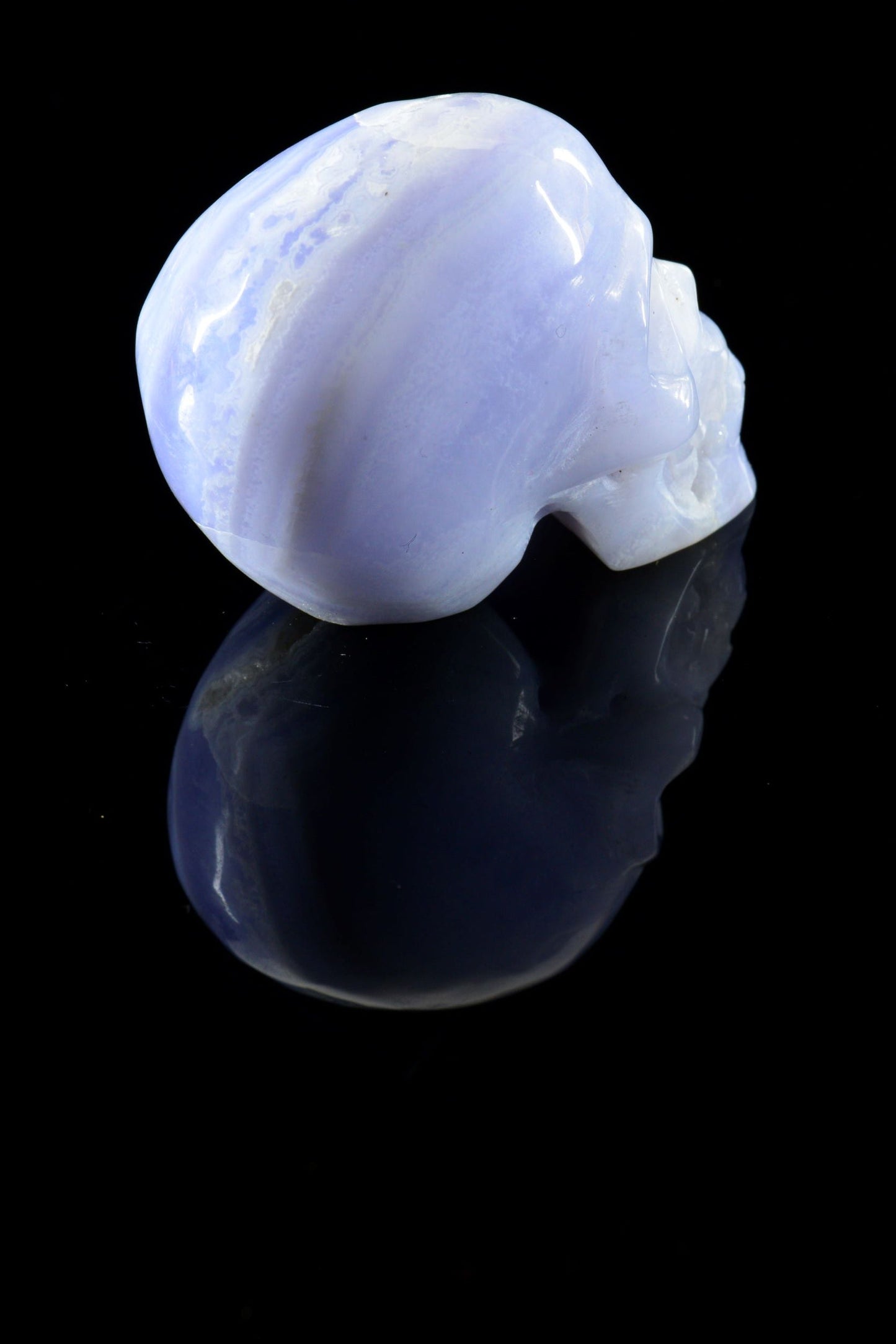 Blue Lace Agate Skull