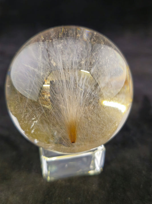 Golden Rutilated Quartz Sphere.
