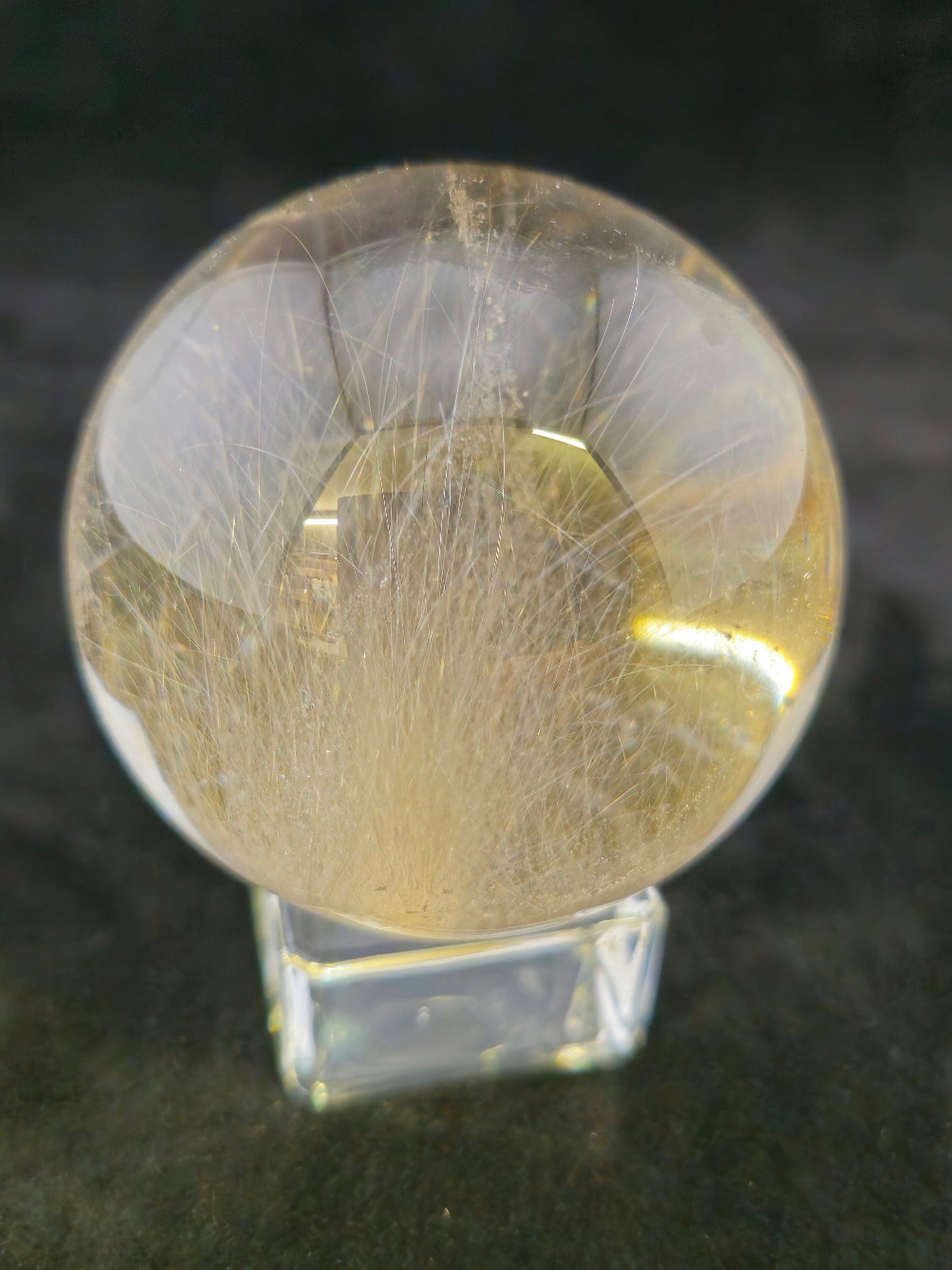 Golden Rutilated Quartz Sphere.