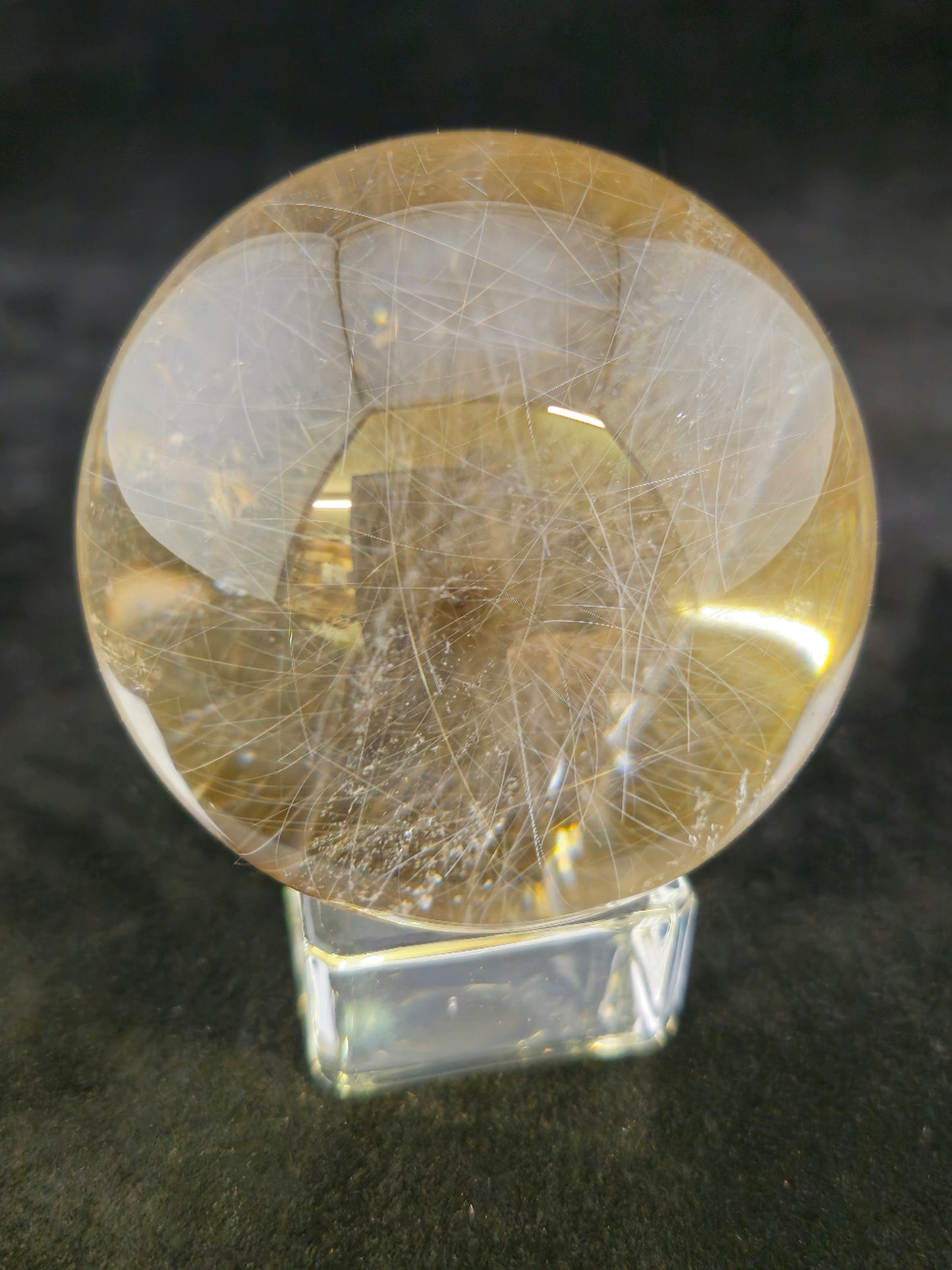 Golden Rutilated Quartz Sphere.