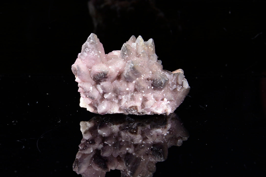 Pink Picropharmacolite on Dogtooth Calcite