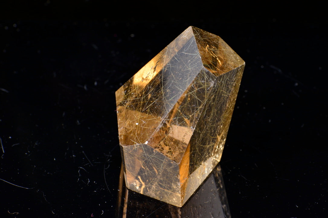 Faceted Rutilated Quartz Freeform 007
