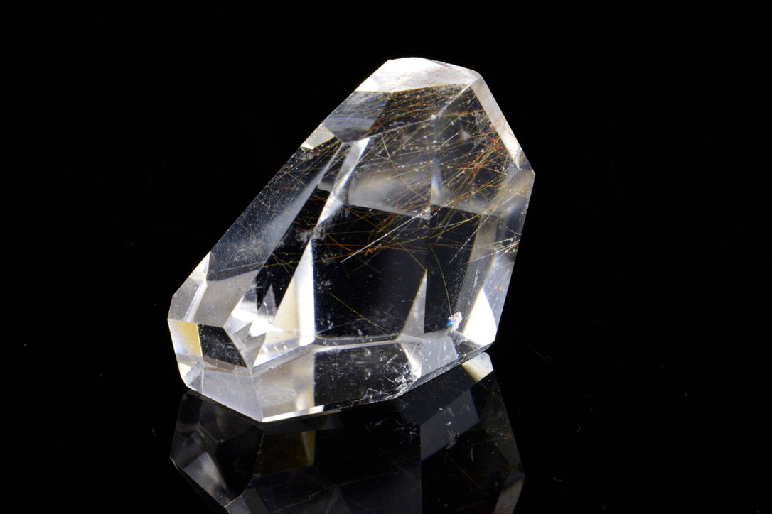 Faceted Rutilated Quartz Freeform 002