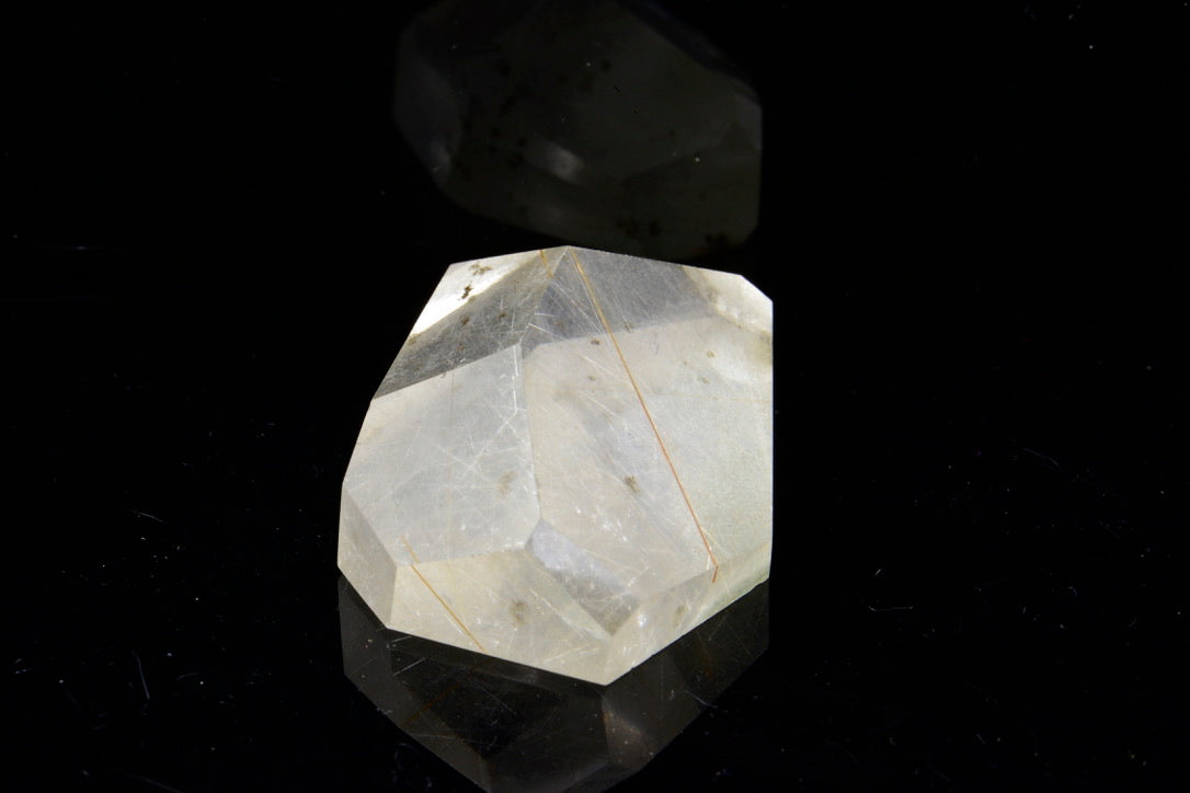 Faceted Rutilated Quartz Freeform 015