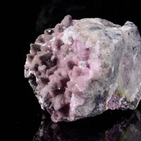 Pink Picropharmacolite on Dogtooth Calcite 002