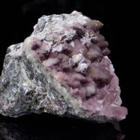 Pink Picropharmacolite on Dogtooth Calcite 002