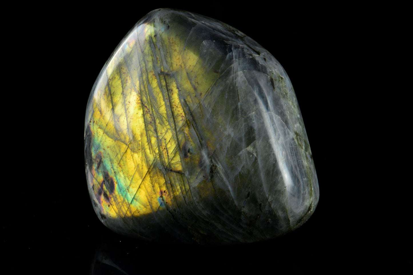 Orange Gold Labradorite full face flash
